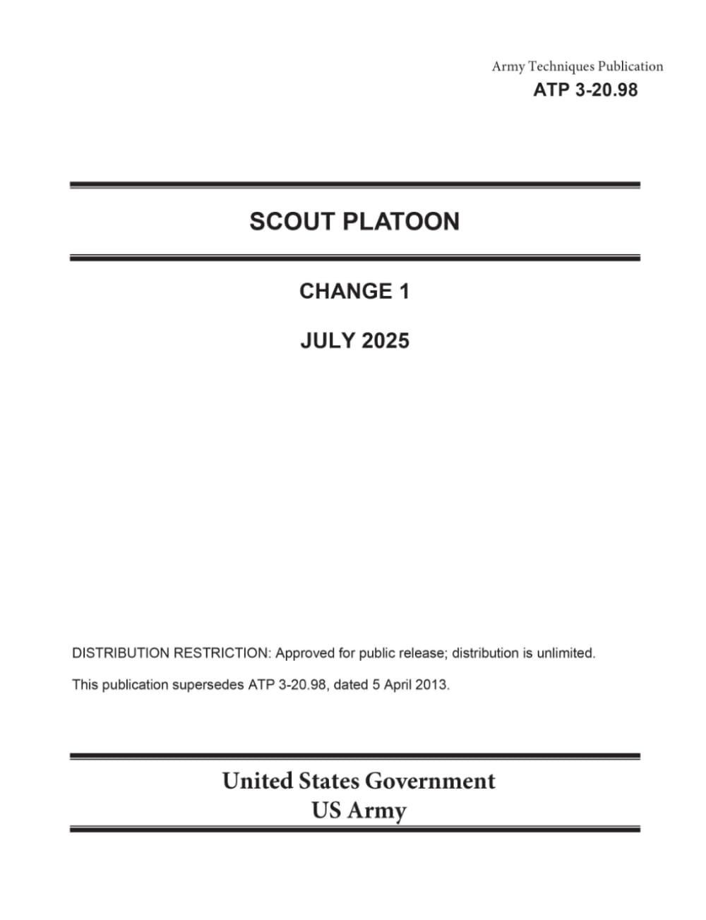 Army Techniques Publication ATP 3-20.98 Scout Platoon Change 1 July 2025