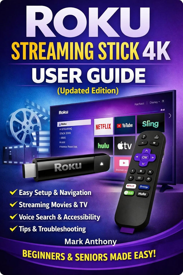 Roku Streaming Stick (4K) User Guide (Updated Edition) : A Simple, Step-by-Step Setup, Streaming, and Troubleshooting Manual for Beginners and Seniors