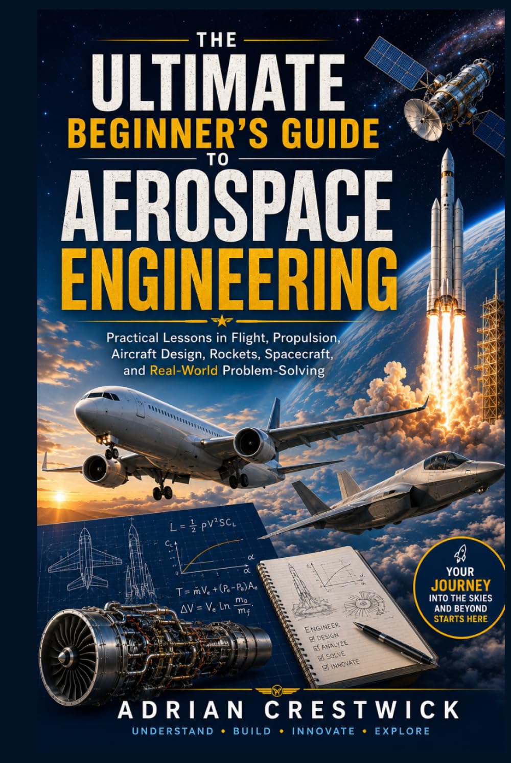 THE ULTIMATE BEGINNER'S GUIDE TO AEROSPACE ENGINEERING: Practical Lessons in Flight, Propulsion, Aircraft Design, Rockets, Spacecraft, and Real-World Problem-Solving