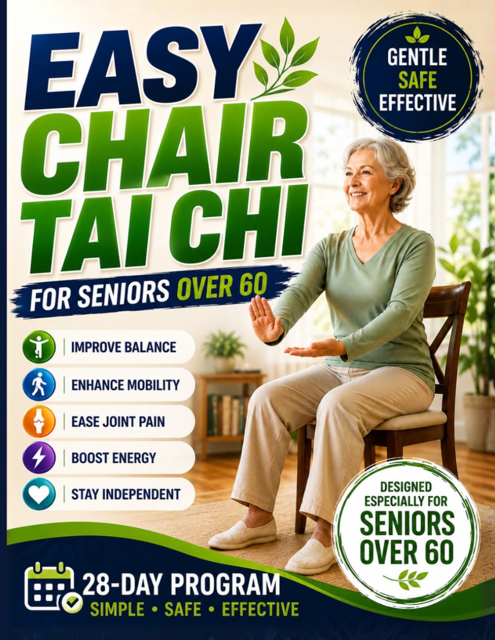 Easy Chair Tai Chi for Seniors Over 60: The Gentle 28-Day Program to Support Weight Loss, Improve Balance and Mobility, Ease Joint Pain, Boost Energy, and Help You Stay Independent and Active
