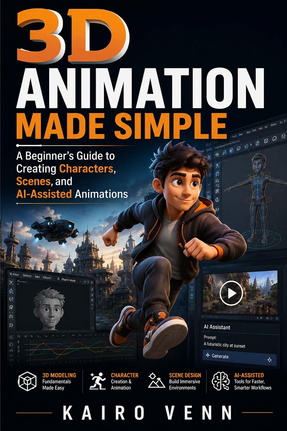 3D Animation Made Simple : A Beginner's Guide to Creating Characters, Scenes, and AI-Assisted Animations (The One-Person AI Series Book 6)