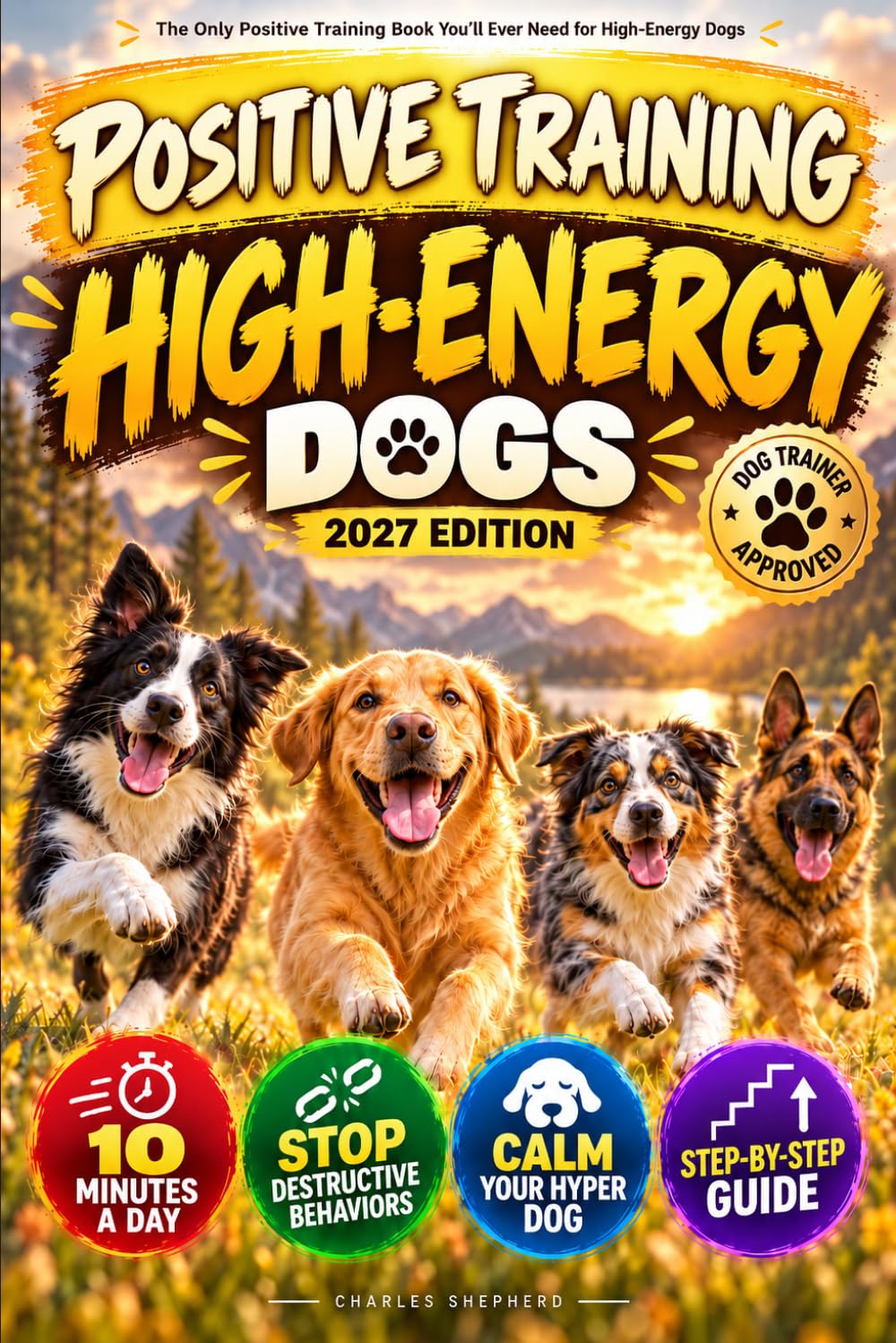 The Only Positive Training Book You’ll Ever Need for High-Energy Dogs: Complete Step-by-Step Guide to Calm Your Hyper Dog, Stop Destructive Behaviors and Build Obedience in Just 10 Minutes a Day