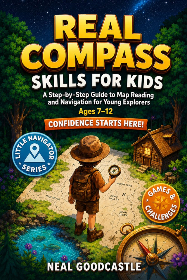 Real Compass Skills For Kids: A Step-by-Step Guide to Map Reading and Navigation for Young Explorers, Ages 7-12 (Little Navigator)