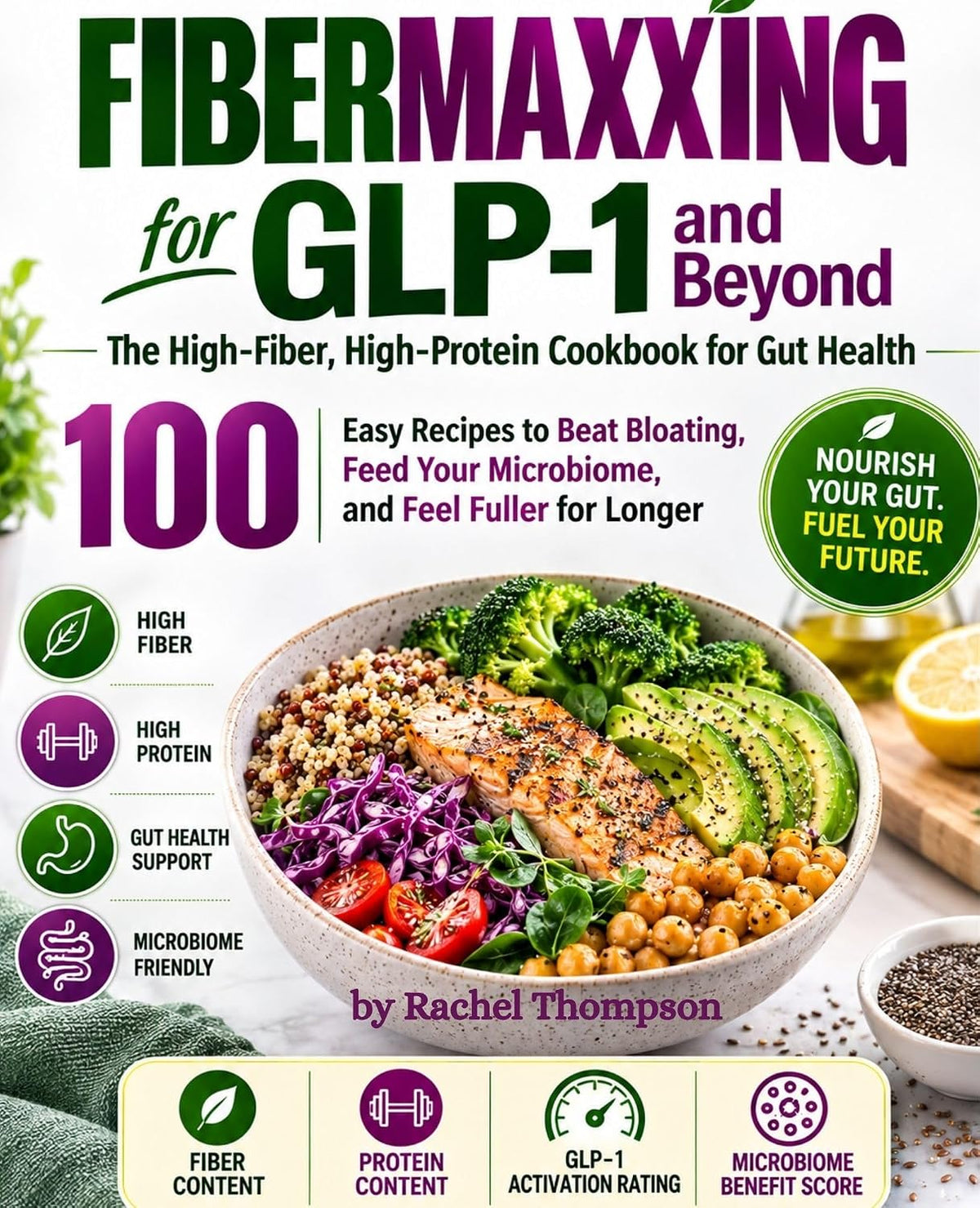 Fibermaxxing for GLP-1 and Beyond: The High-Fiber, High-Protein Cookbook for Gut Health: 100 Easy Recipes to Beat Bloating, Feed Your Microbiome, and Feel Fuller for Longer